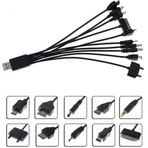 Multi Line Pin Charger 10 in 1 Universal USB Cable Phone Mobiles Adapter Lead