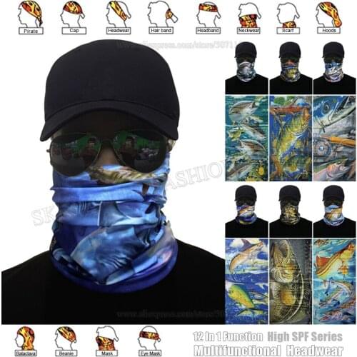 High Quality Anti-UV Outdoor Sailfish Tuna Style Multifunction Tubular Bandana Fishing Balaclava Mask Magic Scarf Bass Headwear