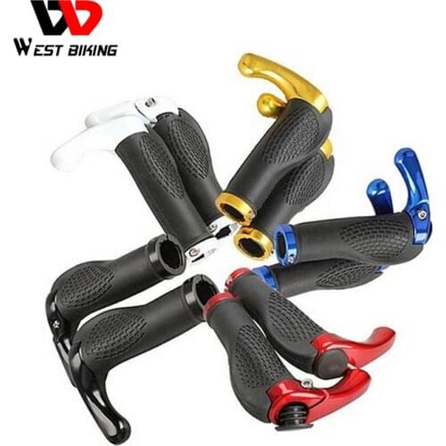 WEST BIKING Bike Bicycle Grips Steering Wheels Bicicleta Body Cover Bilateral Lock Cycling Rubber Bicycle Handlebar Grips 1 Pair