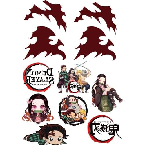 Japan Anime Demon Slayer Tattoos for Boys Girls Kimetsu no Yaiba Kamado Tanjirou Nezuko Tattoos Disposable sticker
