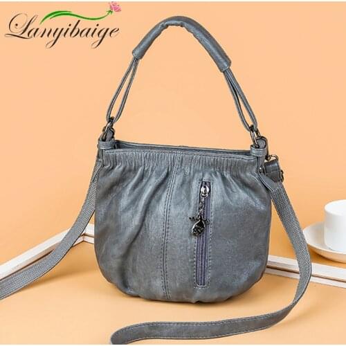 Ladies Spring 2021 Casual Ladies Large Capacity Fashion Bucket Bag Designer Handbag High Quality PU Leather Shoulder Bags