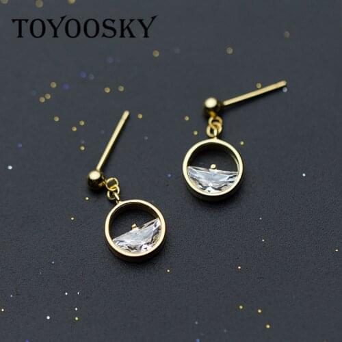 2020 Trendy Design CZ Zircon Drop Earrings for Women White Clear CZ 925 Silver Ear Jewelry Korean Party Gift Drop Shipping