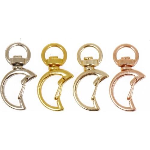 10PCS Alloy Keychain, Moon Clasp Key Chain, Moon Key Rings, Moon Lobster Swivel Clasp, Snap Hook