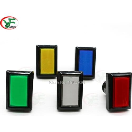100pcs 33*50mm Rectangle 12V LED Illuminated Arcade Push Buttons with Micro Switch for Arcade Replacement