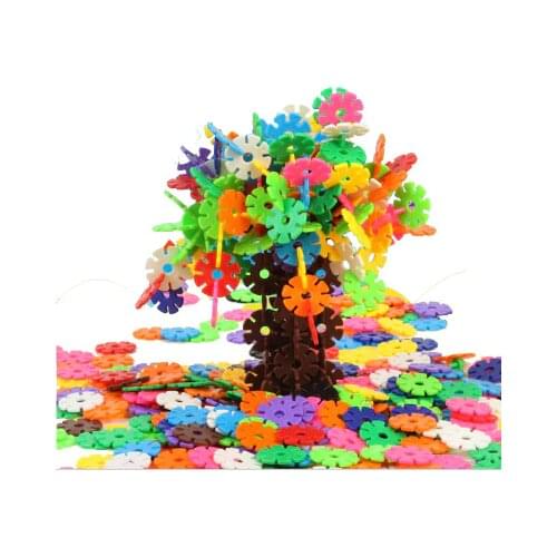 1000Pcs/lot Plastic Snowflake Building Creative Kids Flakes Interlocking Plastic Disc Set Construction 3D Puzzle Jigsaw kids Toy