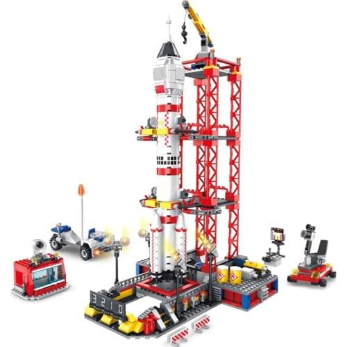 1002Pcs Aerospace Series Space Shenzhou Rocket Small Particles Building Blocks Bricks Assembly Toys Kids Boys Birthday Gift