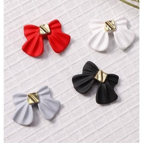 16MM 10Pcs Bow-knot Nail Jewelry (2021 New Year )Nail Rhinestone Matte Butterfly Nail Rhinestones and 3D Metal Alloy Silver Bows