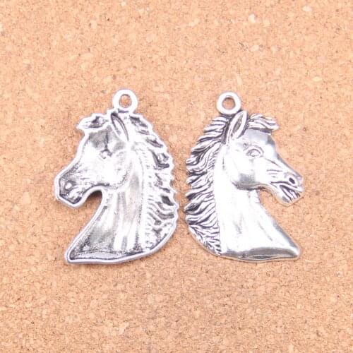 6pcs Charms Horse head 40x29mm Antique Pendants,Vintage Tibetan Silver Jewelry,DIY for bracelet necklace