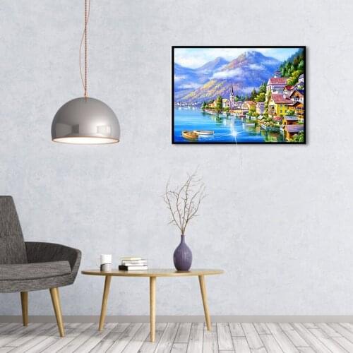30x40 Diy Diamond Painting 5d for Home Decor , Living Room Decoration ,Seaside Scenery