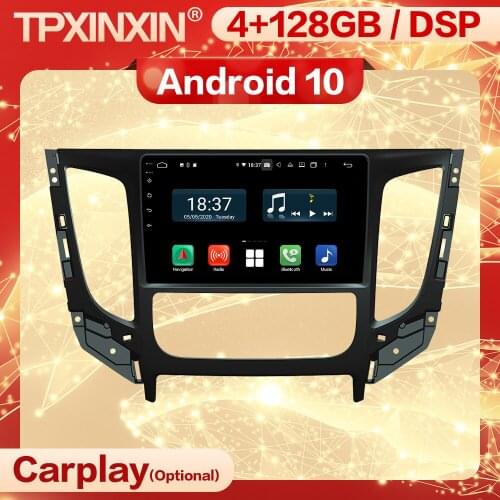 4+128G Carplay 2 Din Android 10 Stereo Receiver For Mitsubishi Triton L2 2015 2016 2017 2018 GPS BT Radio Audio Player Head Unit
