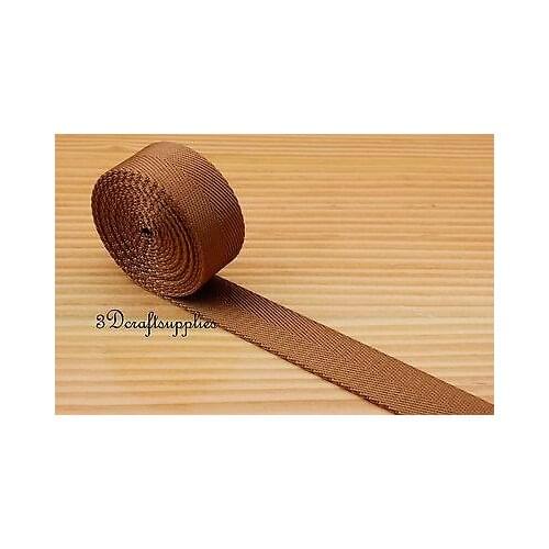 5 yards 1 inch ( 25 mm ) heavy weight nylon webbing Ruban for bag purse strap handles brown ZA75