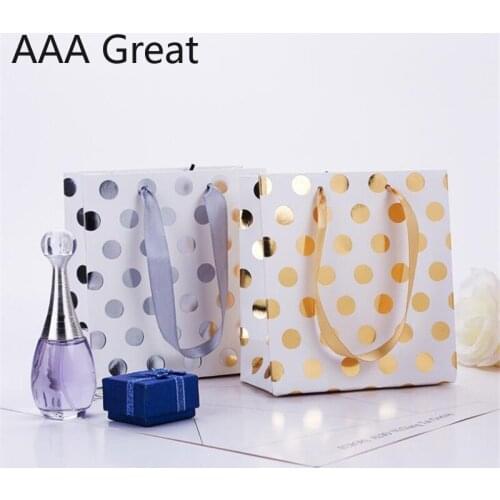 50Pcs/Lot Gift Bags Wrapping Supplies Bag Sweets Candy Dots Packing Pouches Party Wedding Decoration Handle Christmas Chocolate