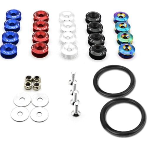 Aluminum Quick Release Fasteners For Universal Car Bumpers Trunk Fender Hatch Lids Kit 5 Colors