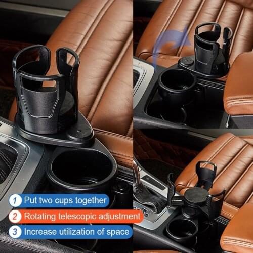 Black Car Drink Holder Beverage Bottle Cup Mounts Holders Interior Multifunctional 2 In 1 Water Cup Drink Holder Car Accessories