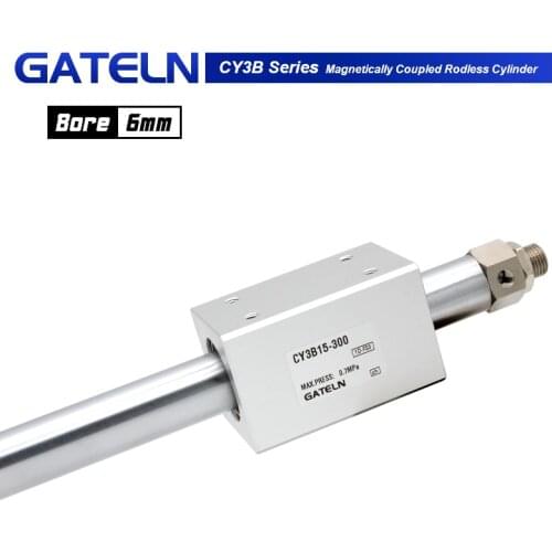 CY3B Series Magnetically Coupled Rodless cylinder bore 6mm high pressure aluminum alloy pneumatic air cylinder CY3B6-100/200