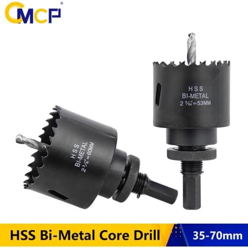 CMCP HSS Bi-Metal Core Drill 35 40 53 60 70mm Hole Saw Cutter Wood Cutter Drill Bits Hole Drilling Cutter