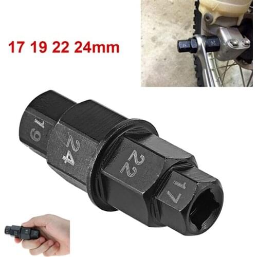 Motorcycle Front Wheel 17 19 22 24mm Axle Hex Spindle Driver Removal Tool