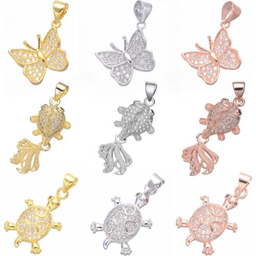 Fashion Jewelry Cute Butterfly Floating Charms For Jewelry Making Diy Shining Zircon Animal Charms Jewelry Findings Bijoux Bedel
