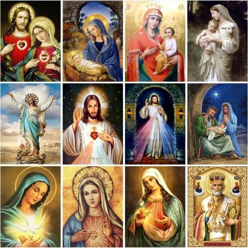 Diy Religion Virgin 5d Diamond Painting Full Square Drill Mosaic Diamond Embroidery Cross Stitch Kits Home Decor Wall Art Gift