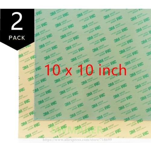SWMAKER PEI Sheet, 10" x 10"(i.e 250x250mm) 3D Printing Build Surface with 3M 468MP Adhesive Tape Lot of 2