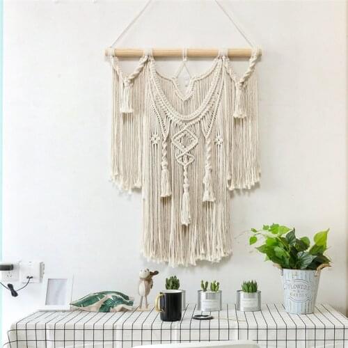 Macrame Wall Hanging Handwoven Bohemian Cotton Rope Tapestry Boho Décor Bohemian Woven Tapestry Wall Art Macrame Decoation