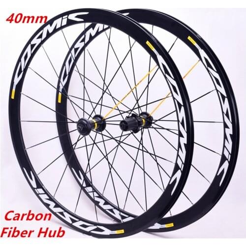New Carbon Hub ultra light 700C 40mm road bike aluminum alloy rim wheelset bicycle gear set compatible with wheelset