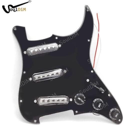 NEW Loaded Prewired Guitar Pickguard Guard Plate Ivory 3Ply with SSS Ceramic Magnet Pickups Set for Strat Electric Guitar Parts