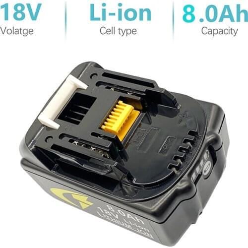 BL1860 18V 8.0Ah Rechargeable Lithium Battery For Makita Power Tool Batteries BL1815 BL1830 BL1840 BL1850 LXT 400 Newest Version