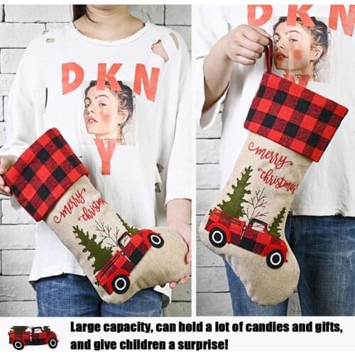 Christmas Stocking Pendant Retro Christmas Boots Cloth Ornaments Gift Bag Pendant Candy Bag Gift Bags Christmas Party Home Decor