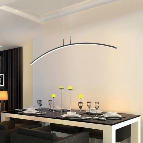 Nordic restaurant teahouse lamp modern dining table arc line led bedroom bedside lamp study reading Chandelier