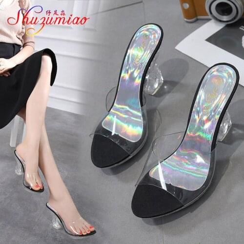 Women Slides 2019 Slippers Platform Sandals Summer Bling Beach Slides Flip Flops Comfortable Strange Style High Heel Shoes