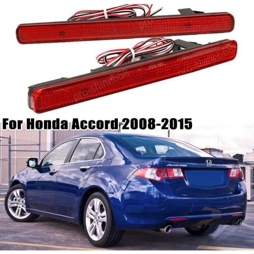 2Pcs LED Rear Bumper Reflector Light For Honda Accord 2008-2015 For Acura TSX 2009-2014 Tail Stop Brake Warning Signal Lamp