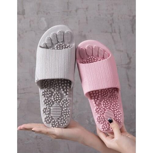 Foot Massage Slipper Female Household Summer Couples Indoor Bathroom Non-Slip Soft Bottom Summer Slippers Men Slippers