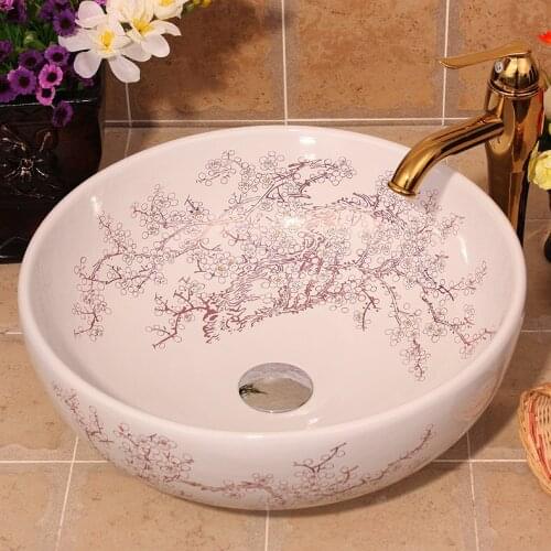Chinese style wash basin fine ceramics bathroom wash basin bathroom sink color wash basin