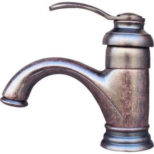 Vintage Antique Rome Red Copper Brass Single Handle Lever Bathroom Faucet Sink Basin Mixer Tap ann016