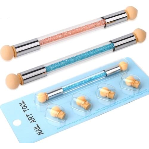 1 Pc Double-ended Sponge Blending Pen, and Gradient Pen with 4 Sponge Tips Nail Supplies for Professionals Nail Brush Nail Tools