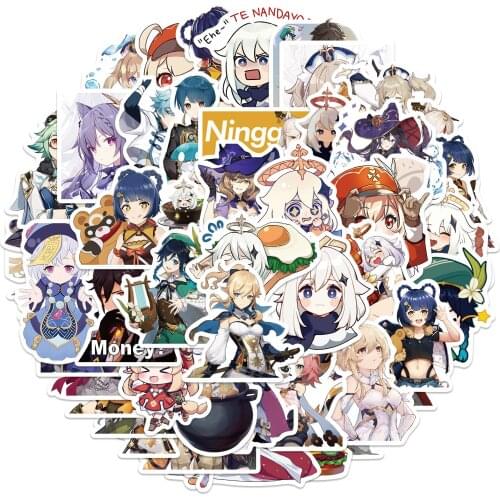 10/50PCS Anime Genshin Impact Game Boy Adventure Waterproof Sticker Graffiti Suitcase Cartoon Girl Cute Kawaii Laptop Children