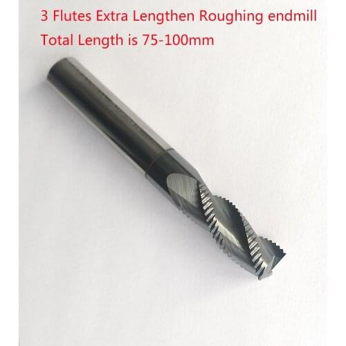 2pcs/lot D8x40x100L 8mm 3Flutes extra lengthen Roughing end mill Spiral Bit Milling Tools CNC Corn Endmills Router bits
