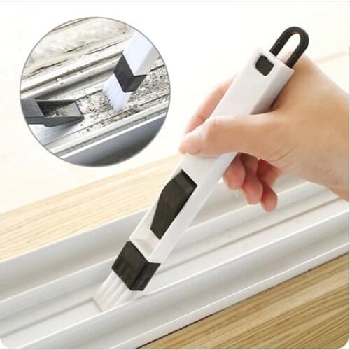 2 in 1 multi-function window slot brush with dustpan screen keyboard drawer wardrobe corner gap Dust removal cleaning brush