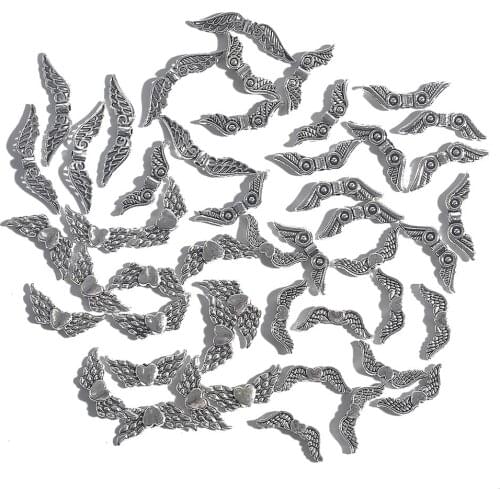 20pcs/pack Angel Wings Charms Plating Ancient Alloy Pendant DIY Jewelry Findings