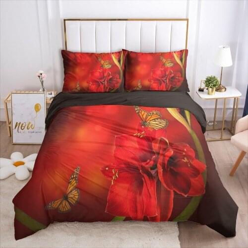 3D Nordic Flowers Design Bedding Sets Duvet Covers Sets Comforter Bed Set Quilt Cover Queen Full Twin Size Bedclothes
