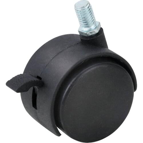 5pcs Nylon wheel 1/ 1.5/2.0 inch electric casters Screw with brake Universal wheel Furniture plastic small wheel