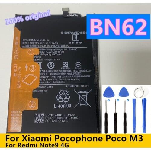 New High Quality BN62 6000mAh for Xiaomi POCO M3 for Redmi Note9 4G Battery
