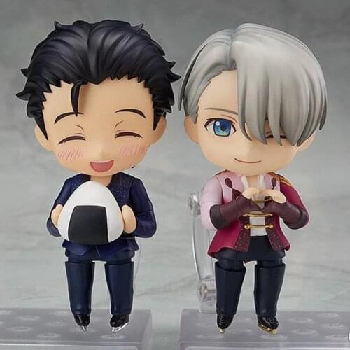 10cm Anime Figures Katsuki Yuri 736# 762# Victor Nikiforov 741# PVC Action figure Cartoon toys collection doll gift