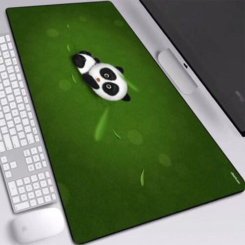Panda Printed Gaming Mice Pad Non-slip Rubber Big Cute Green Mouse Pad Accurate-control Desktop Mat for Keyboard PC Computer Pad