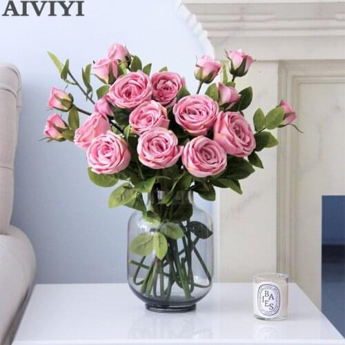 Artificial rose flowers cute small silk flowers wedding bouquets decoration party supplies artificial flower wall plant