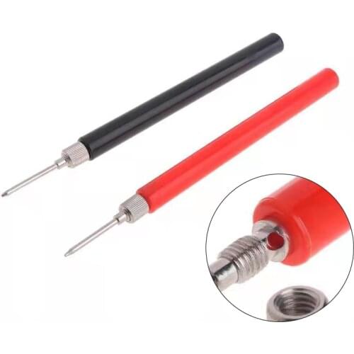2PCS 120mm Spring Test Probe Tips Insulated Test Hook Wire Connector for Multimeter Stainless Steel Needle Test Leads Pin Tools