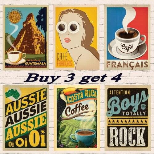 Classic Coffee Vintage beer Poster Bars HAWAII/ ARUBA/ BROOKLYN/SAN FRANCISCO Travel Poster Retro Painting DIY Wall