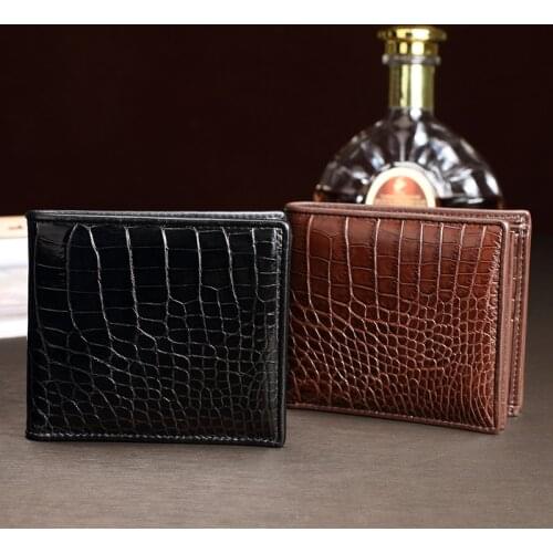 Crocodile leather fashion mens wallet business short multi-card Crocodile purses European style hombres carteras free shipping