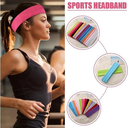2021 Hot Women Men Elastic Yoga Headband Sport Running Sweatband Outdoor Gym Hair Band Turban Fitness Bandage
